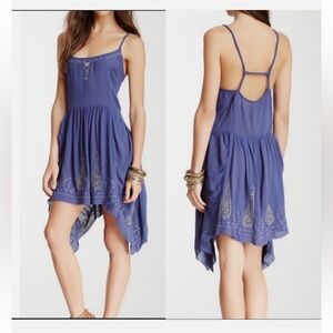 NWT Free People Blue Asymmetrical High-Low Sundress